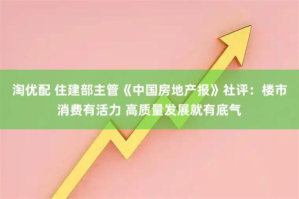 淘优配 住建部主管《中国房地产报》社评：楼市消费有活力 高质量发展就有底气