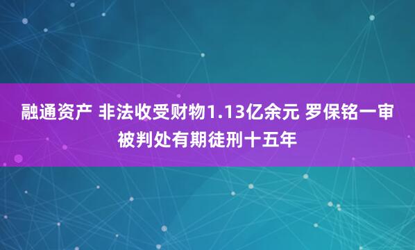 融通资产 非法收受财物1.13亿余元 罗保铭一审被判处有期徒刑十五年