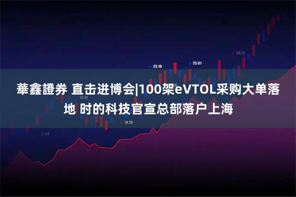 華鑫證券 直击进博会|100架eVTOL采购大单落地 时的科技官宣总部落户上海