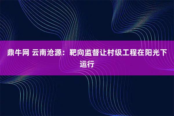 鼎牛网 云南沧源：靶向监督让村级工程在阳光下运行